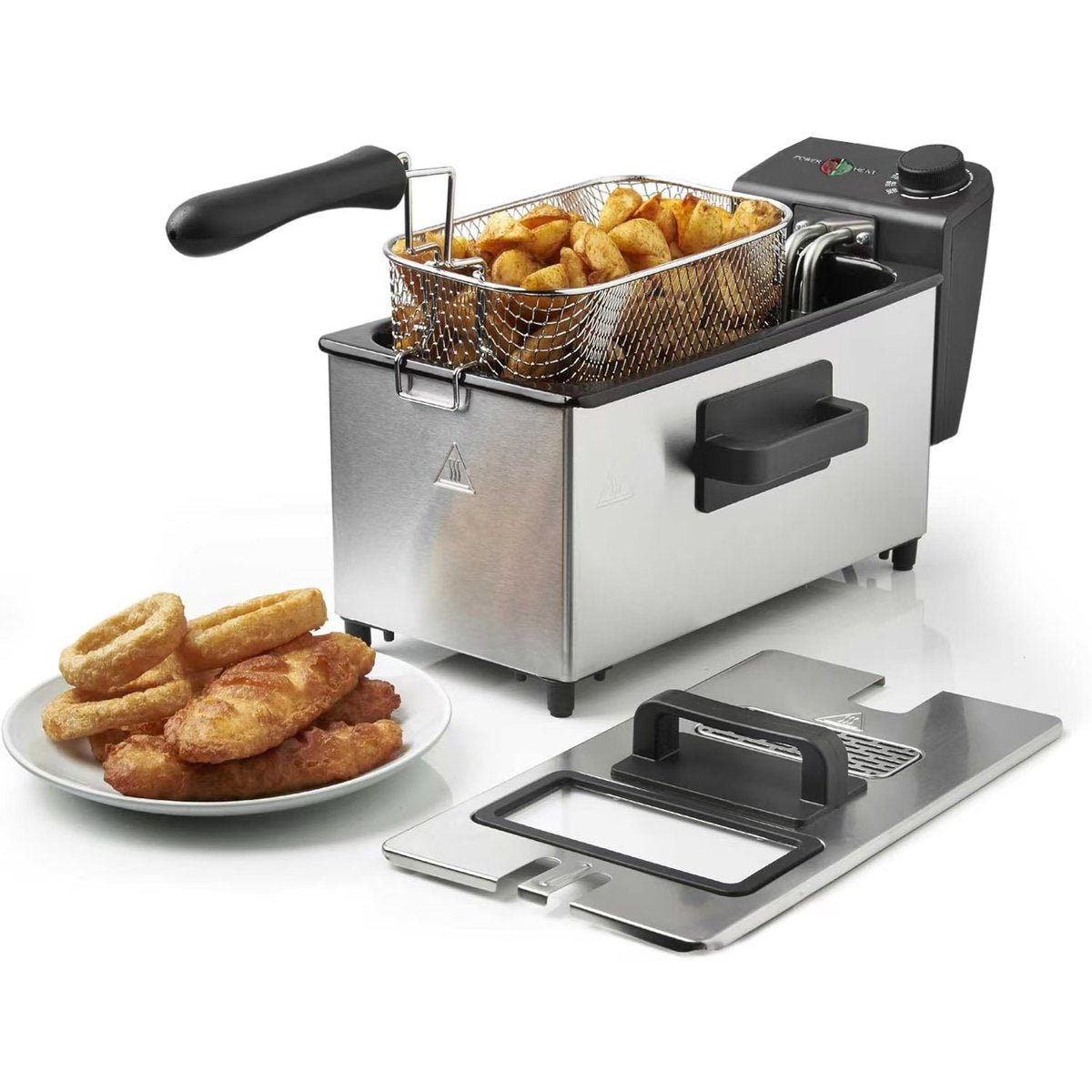 Cheffinger Friteuse - RVS - 2000W - Met Kijkvenster & Uitneembare Frituurmand - Frituurpan - TEKZEN