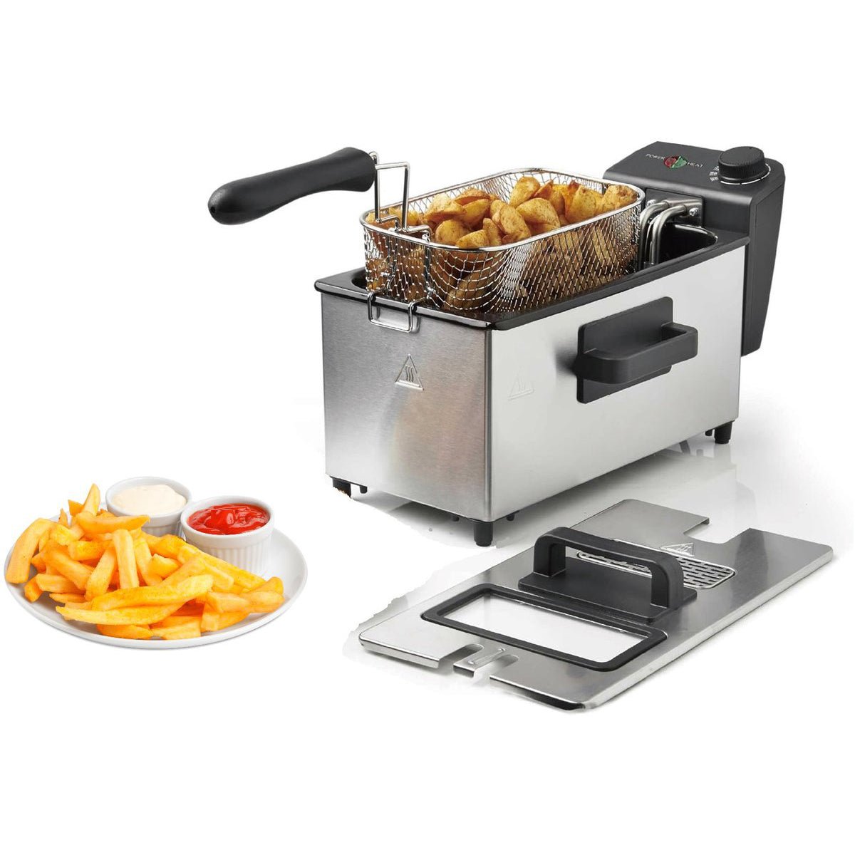 Cheffinger Friteuse - RVS - 2000W - Met Kijkvenster & Uitneembare Frituurmand - Frituurpan - TEKZEN