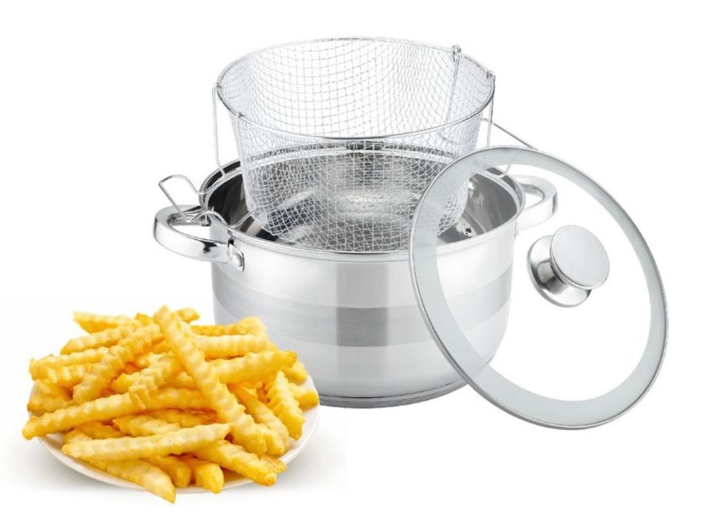 Cheffinger Frituurpan met Deksel - 24cm - RVS - Inductie - TEKZEN