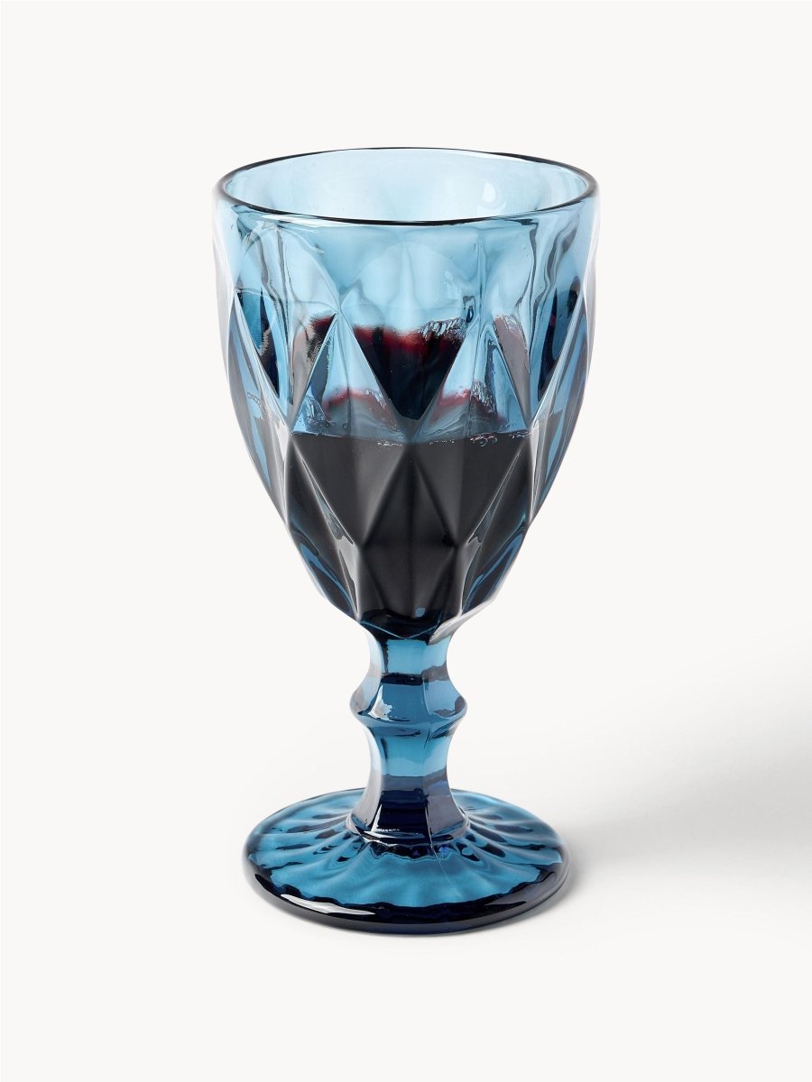 Cheffinger Gekleurde Wijnglazen - 6 Stuks - Blauw - 240ml - Vintage - TEKZEN