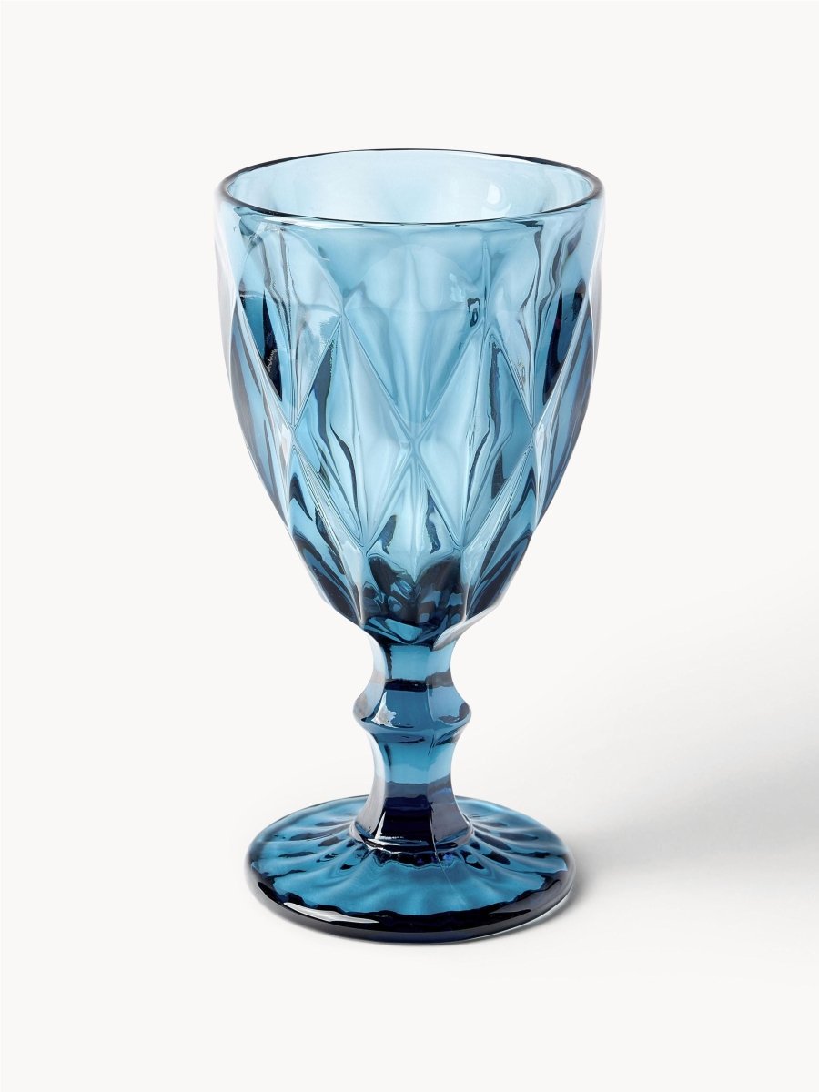 Cheffinger Gekleurde Wijnglazen - 6 Stuks - Blauw - 240ml - Vintage - TEKZEN