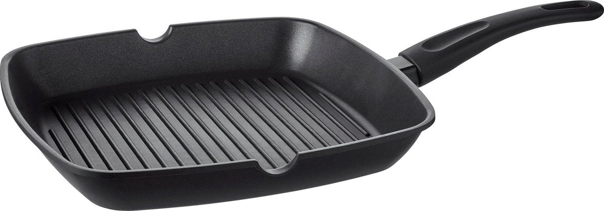 Cheffinger Grillpan - 28cm - Zwart - Inductie - TEKZEN