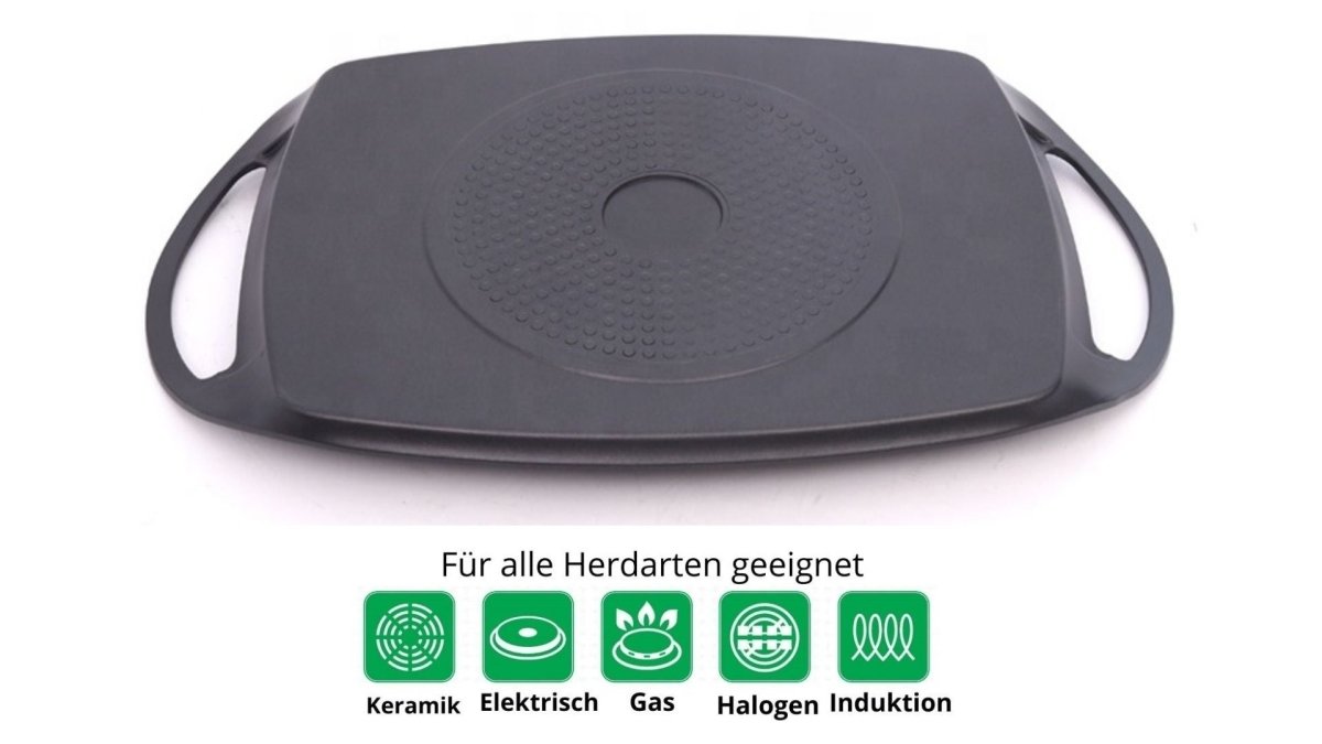 Cheffinger Grillplaat XXL - 47cm - Zwart - Inductie - Grillpan - TEKZEN