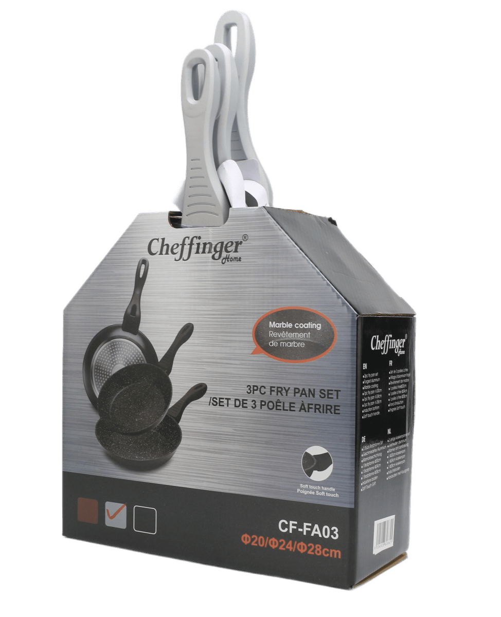 Cheffinger Koekenpannenset - 3 - delig - Koekenpan Ø 20/24/28 cm - Inductie - TEKZEN