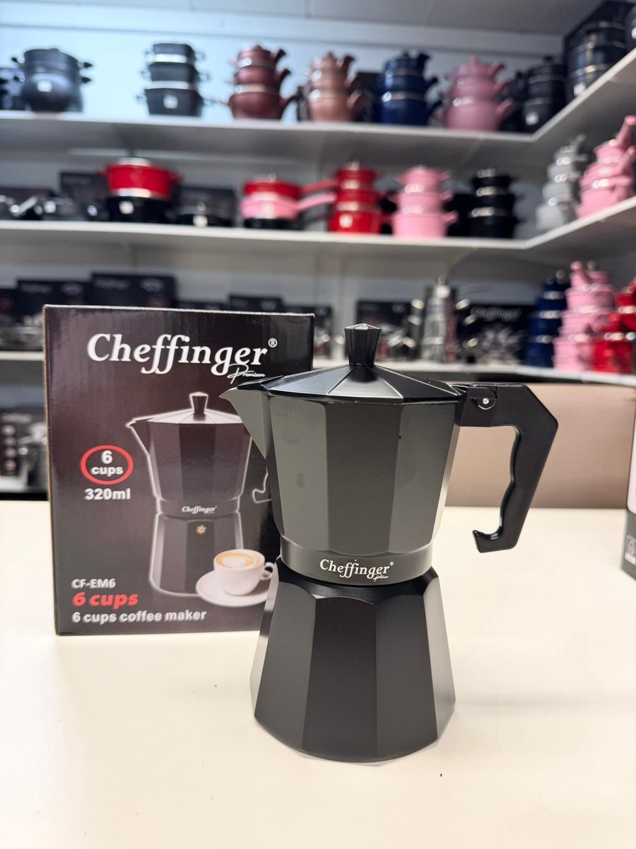 Cheffinger Koffie Percolator - Zwart - 6 Kopjes - Inductie - TEKZEN