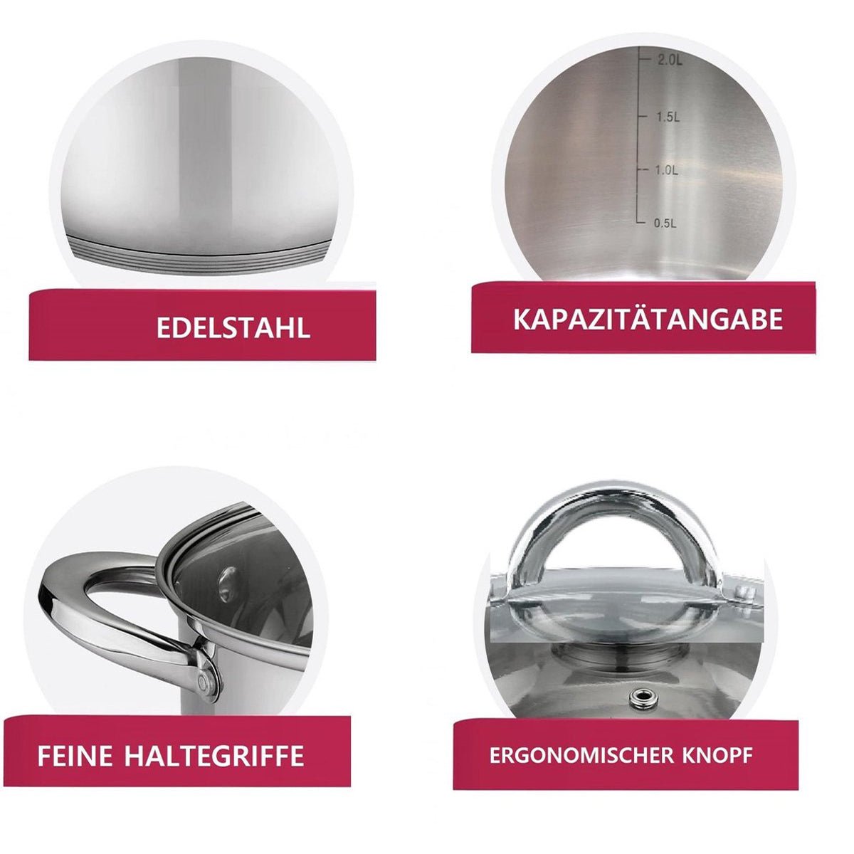 Cheffinger Kookpan met Deksel - 18cm - RVS - Inductie - TEKZEN