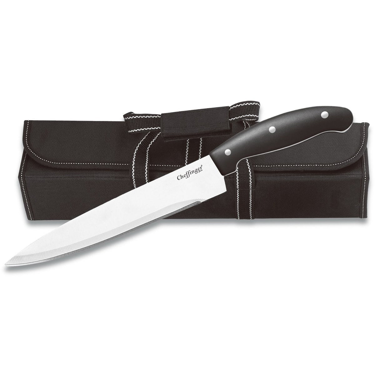 Cheffinger Messenset – 10 - delig – Professionele Keuken - & BBQ - messen met Slijper en Opbergtas - TEKZEN