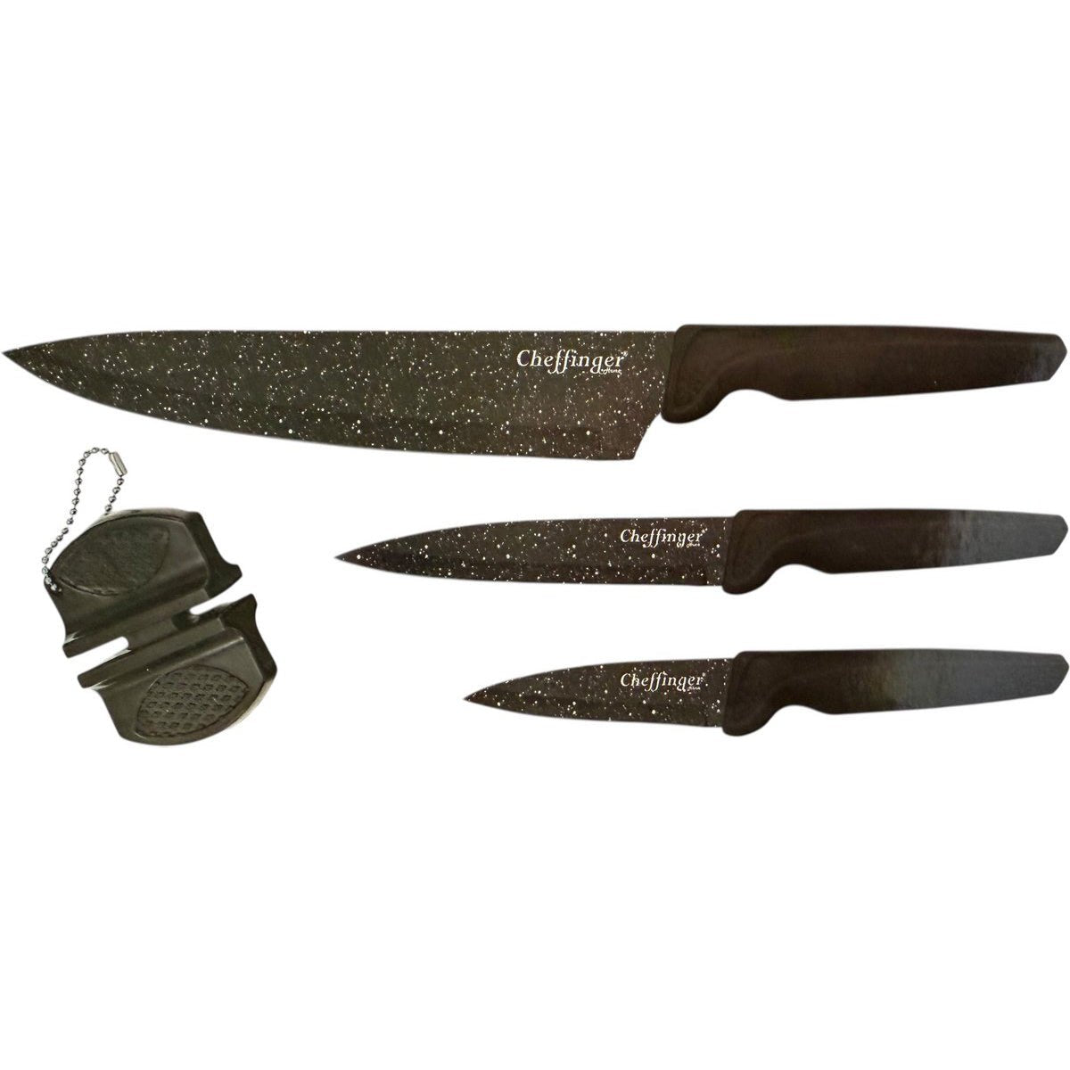 Cheffinger Messerset 4-teilig Schwarz