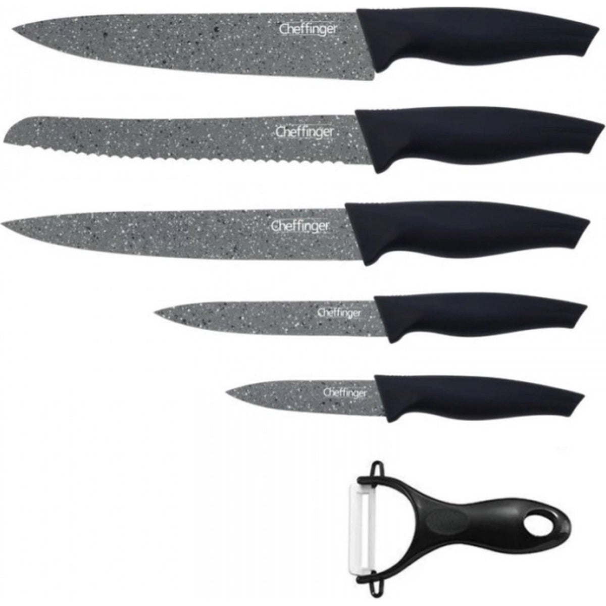 Cheffinger Messenset - 6 - delig - Zwart - TEKZEN