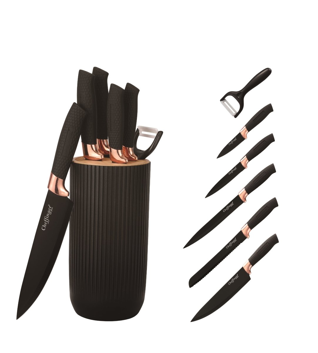 Cheffinger Messerset mit Ständer 7-teilig