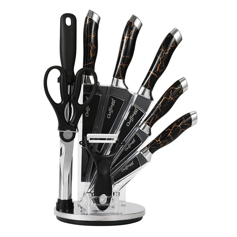 Cheffinger Messerset mit Ständer 9-teilig