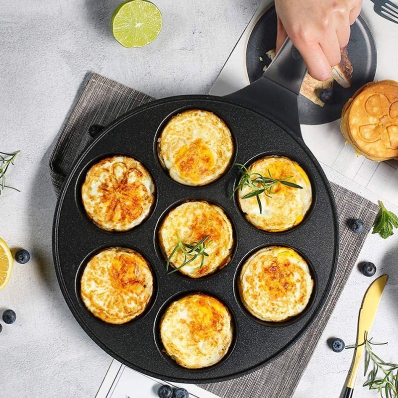 Cheffinger Pancake Pan - 7 Kop - 26cm - Pannenkoekenpan - Pancake Maker - Inductie - TEKZEN