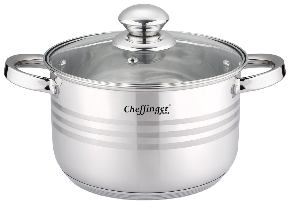 Cheffinger Pannenset - 18 - delig - Zilver - RVS - Kookpannen - Inductie - TEKZEN