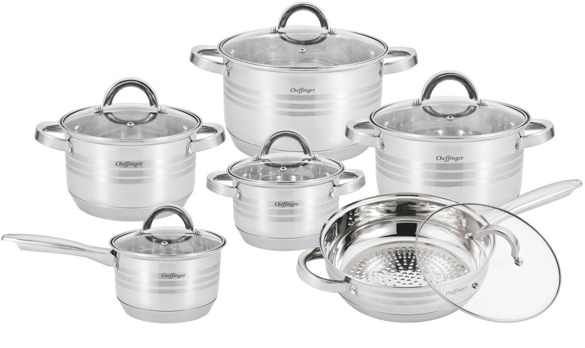 Cheffinger Pannenset - RVS - Kookpannen - Inductie - Diverse Sets - TEKZEN