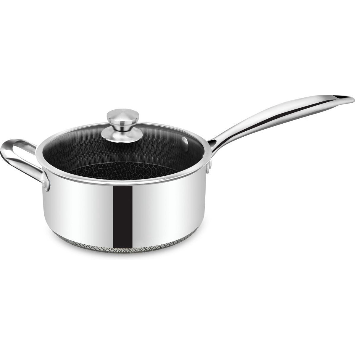 Cheffinger Steelpan met Deksel - 20cm - RVS - Honingraat - Inductie - TEKZEN