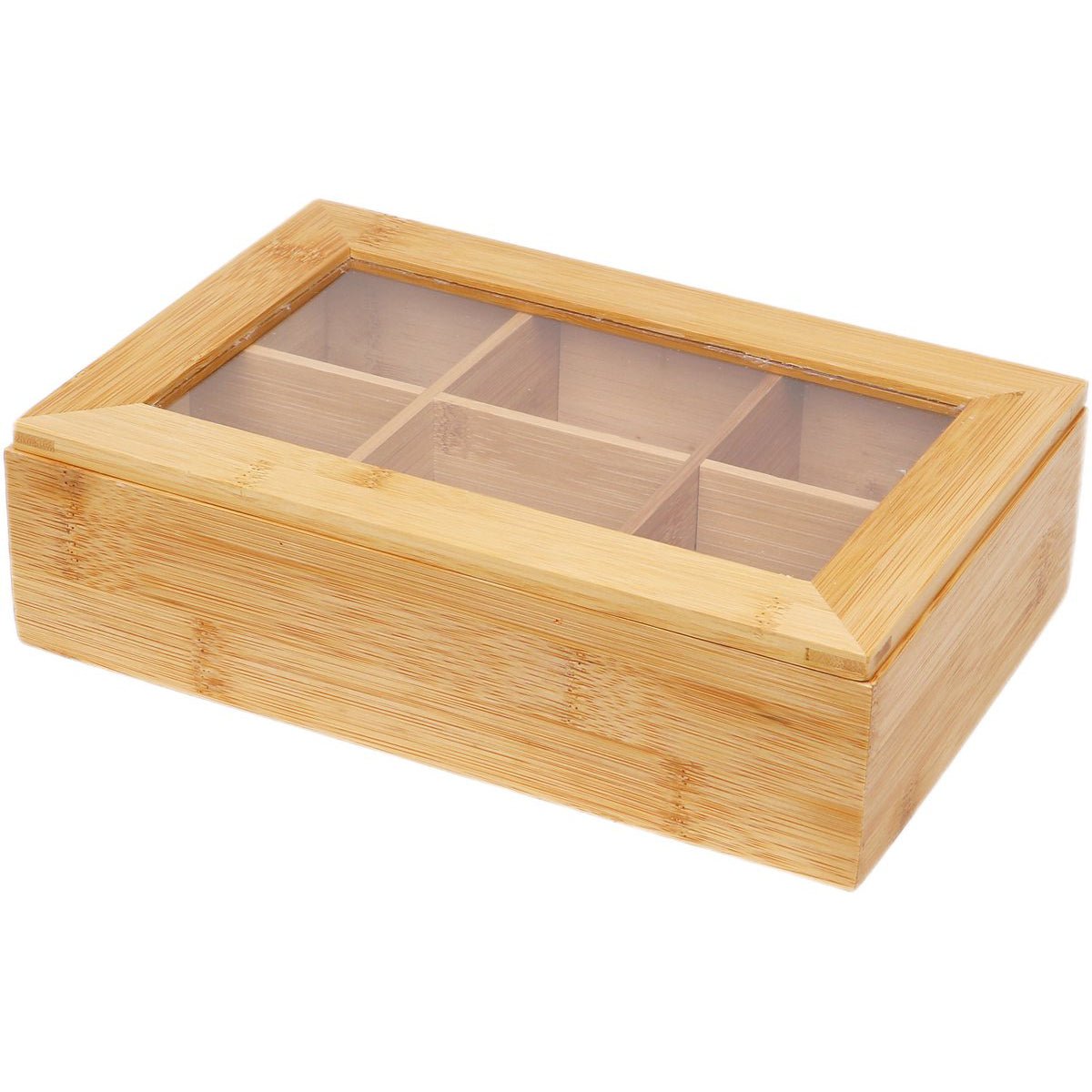 Cheffinger Theedoos 6 Vaks - Ruime Vakken voor Pickwick, Pukka, Twinings, Clipper - Theekist - Bamboe - TEKZEN