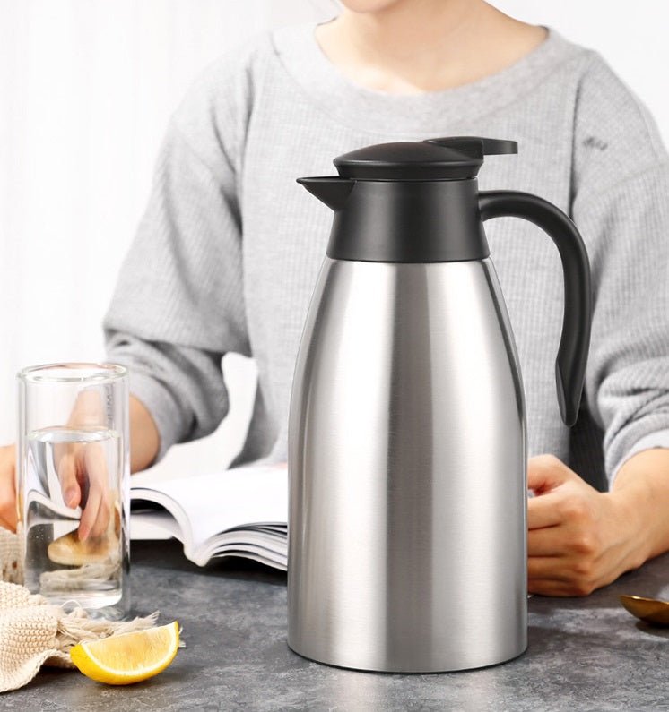 Cheffinger Thermoskan 2 Liter Zilver - RVS Inox - Themosfles - Isoleerkan - TEKZEN