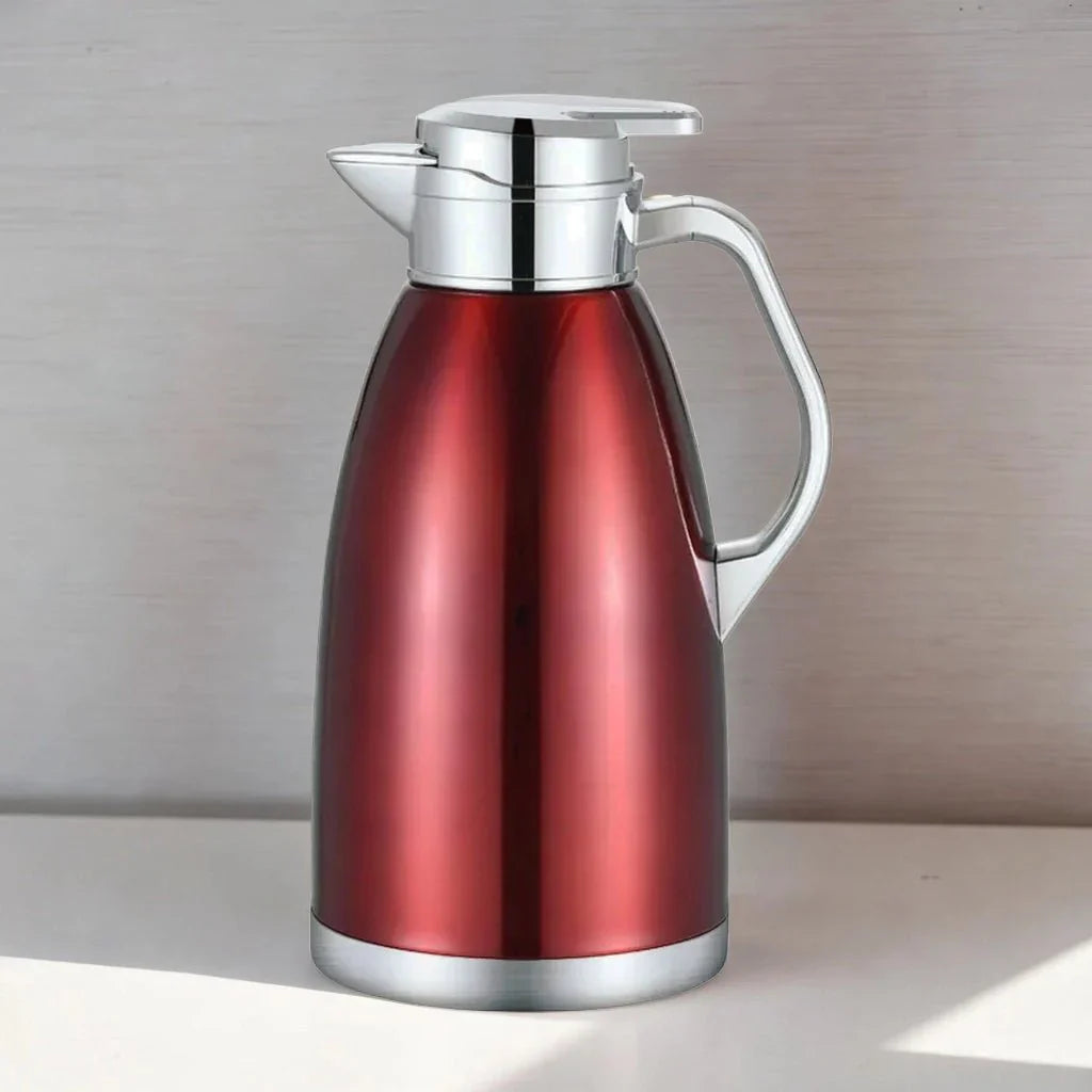 Cheffinger Thermoskan 2.3 Liter Rood - RVS Inox - Themosfles - Isoleerkan - TEKZEN