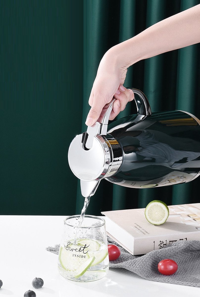 Cheffinger Thermoskan 2.3 Liter - Zwart - RVS Inox - Themosfles - TEKZEN