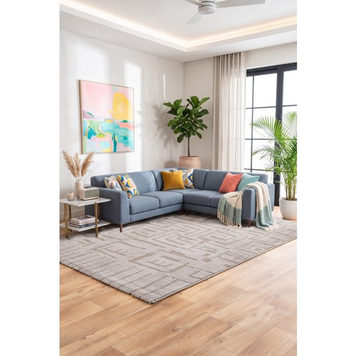 Cinar Carpets Liva F027A - Vloerkleed Taupe - 13 mm