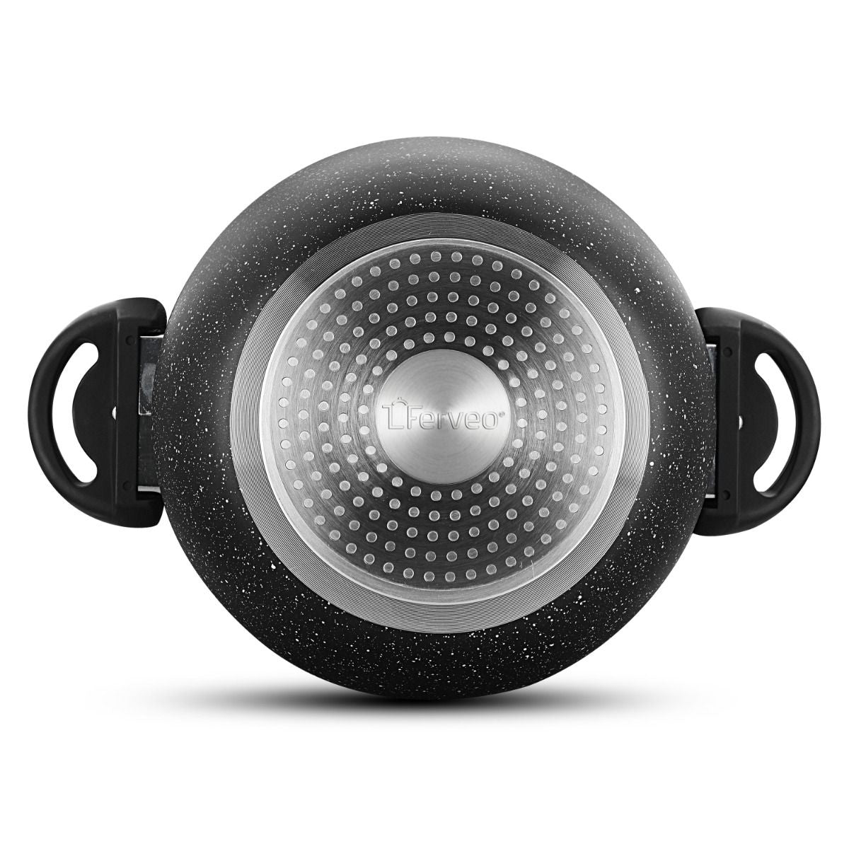 Ferveo Sahra Couscouspan - 15 Liter - 30 cm - Inductie geschikt - Stoompan - Zwart - TEKZEN