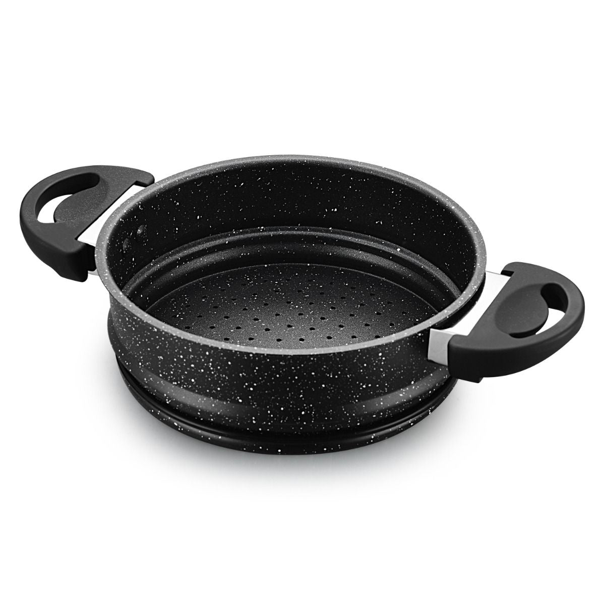 Ferveo Sahra Couscouspan - 15 Liter - 30 cm - Inductie geschikt - Stoompan - Zwart - TEKZEN