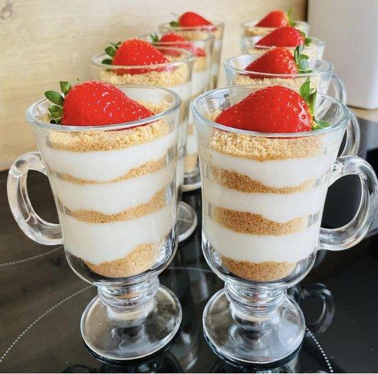 Glozini Irish Coffee Glazen met Oor - 250ml - Set van 6 - Latte Macchiato Cappuccino Glazen - Koffieglazen - TEKZEN