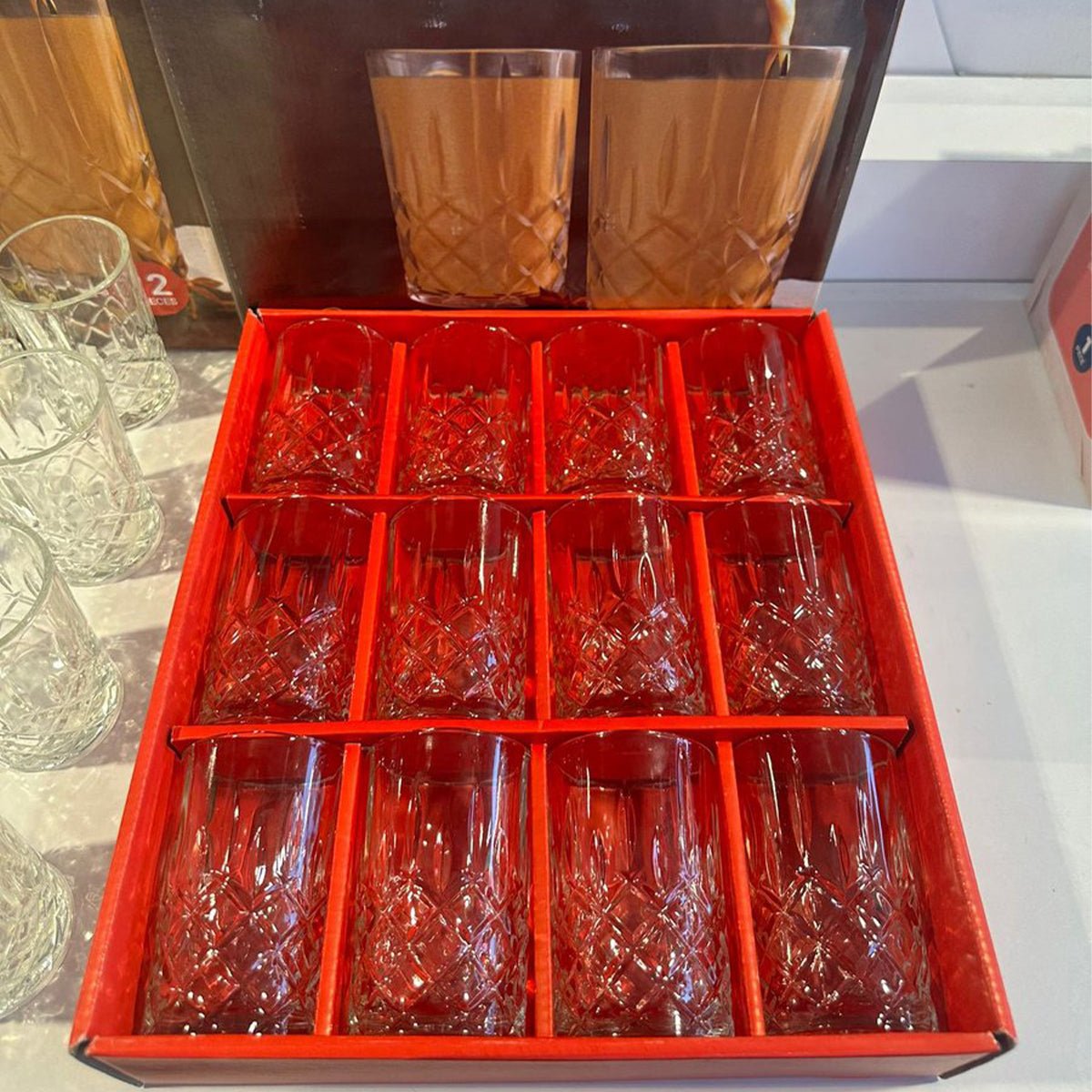 Glozini - Marokkaanse Theeglazen - Morano Tumbler - Set van 12 Glazen - 200ml - Thee & Koffieglazen - TEKZEN