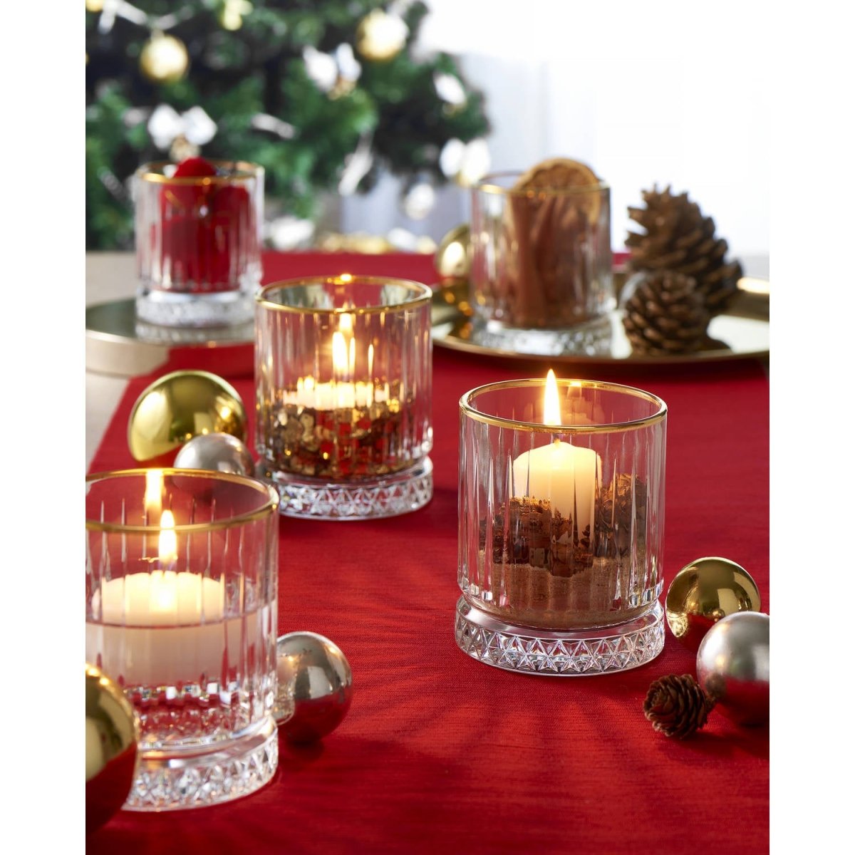 Glozini Tumblerglazen met Gouden Rand - Set van 4 - Waterglas - Whiskyglas - TEKZEN