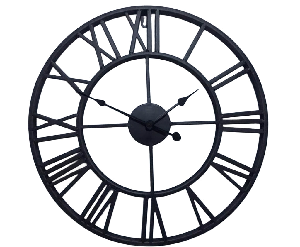 Hauskraft Wandklok - 45cm - Zwart - Decoratieve Industriële Klok
