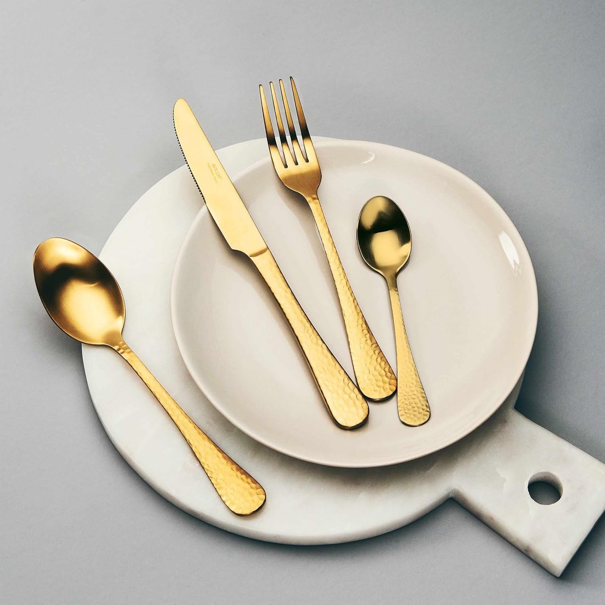 Kadirelli Bestekset - 24 - delig - Goud - 6 - Persoons - Gehamerd Handvat - TEKZEN