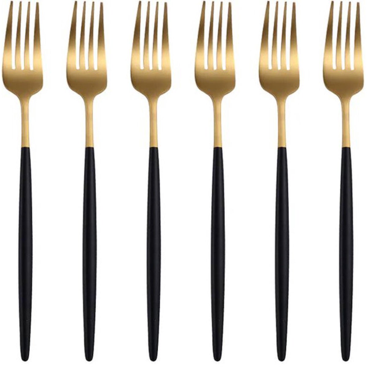 Kadirelli Dessertvork - 12 Stuks - Goud/Zwart - TEKZEN