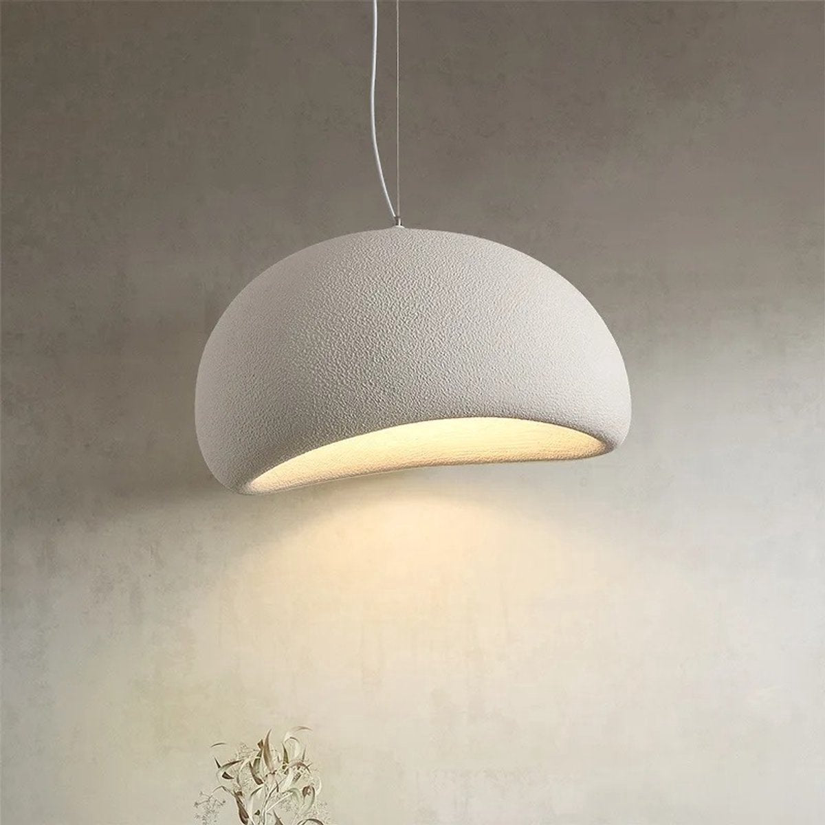 Kadirelli Hanglamp – Plafonniere Plafondlamp – Wabi Sabi – Japandi Hang Lamp – 40 CM – Wit – Slaapkamer Lamp – Hanglamp Eetkamer - TEKZEN