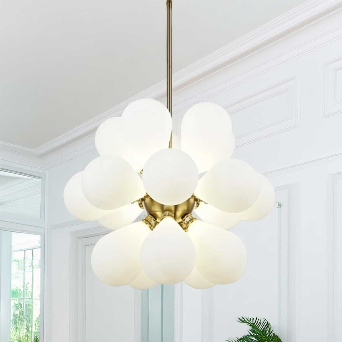 Kadirelli Industriële Plafondlamp - 18x G9 - 40W - Kroonluchter - Hanglamp - Luxe Goudenlamp - TEKZEN