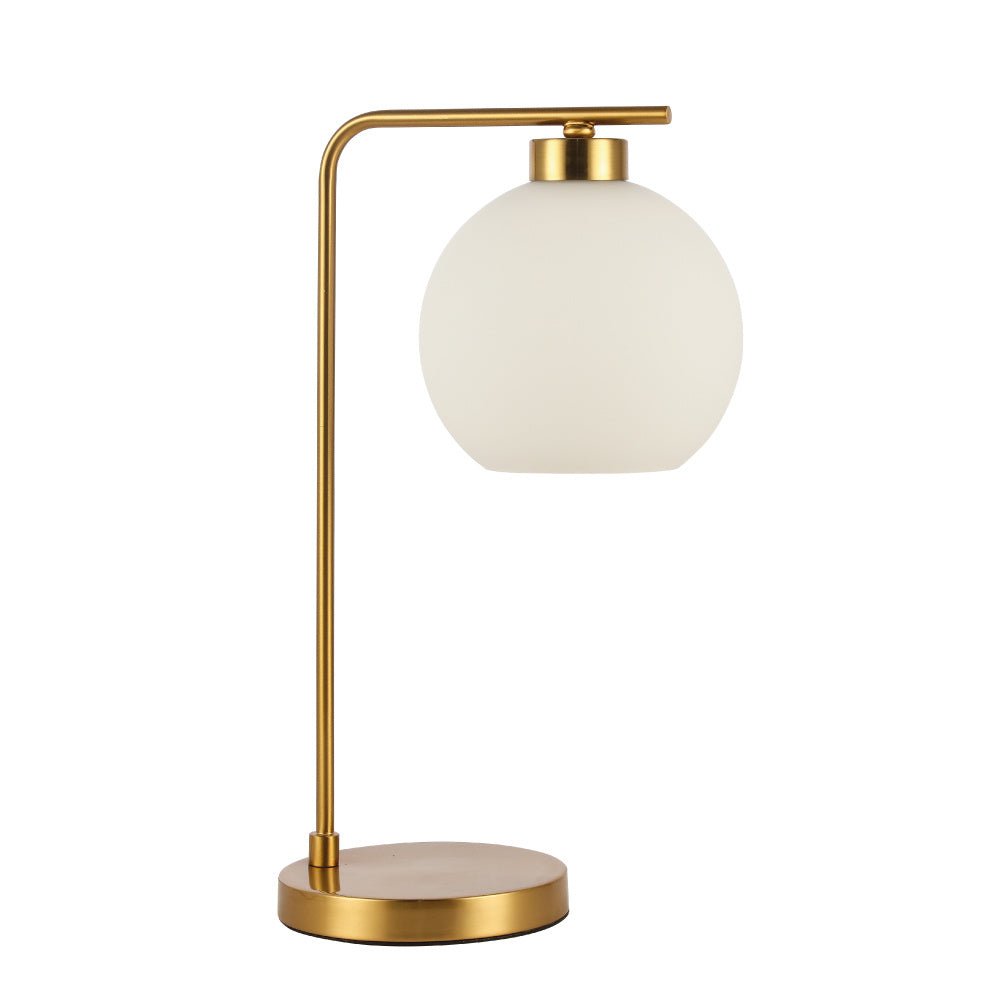 Kadirelli Industriële Tafellamp - 1x E14 - 40W - Wit/Goud - Luxe Goudenlamp - TEKZEN
