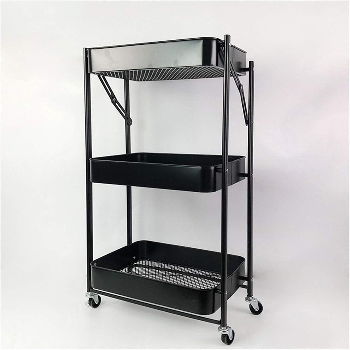 Kadirelli Keukentrolley - 3 - laags - Zwart - Met Wieltjes - TEKZEN