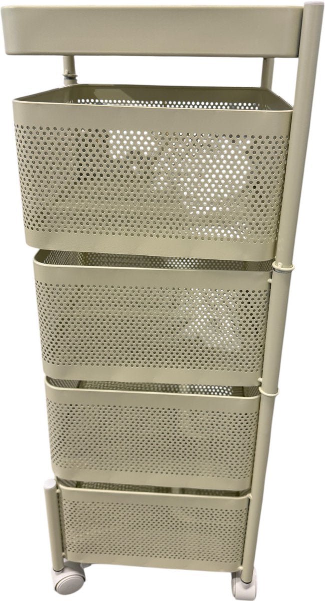 Kadirelli Keukentrolley - 4 - laags - Beige - Met Wieltjes - TEKZEN