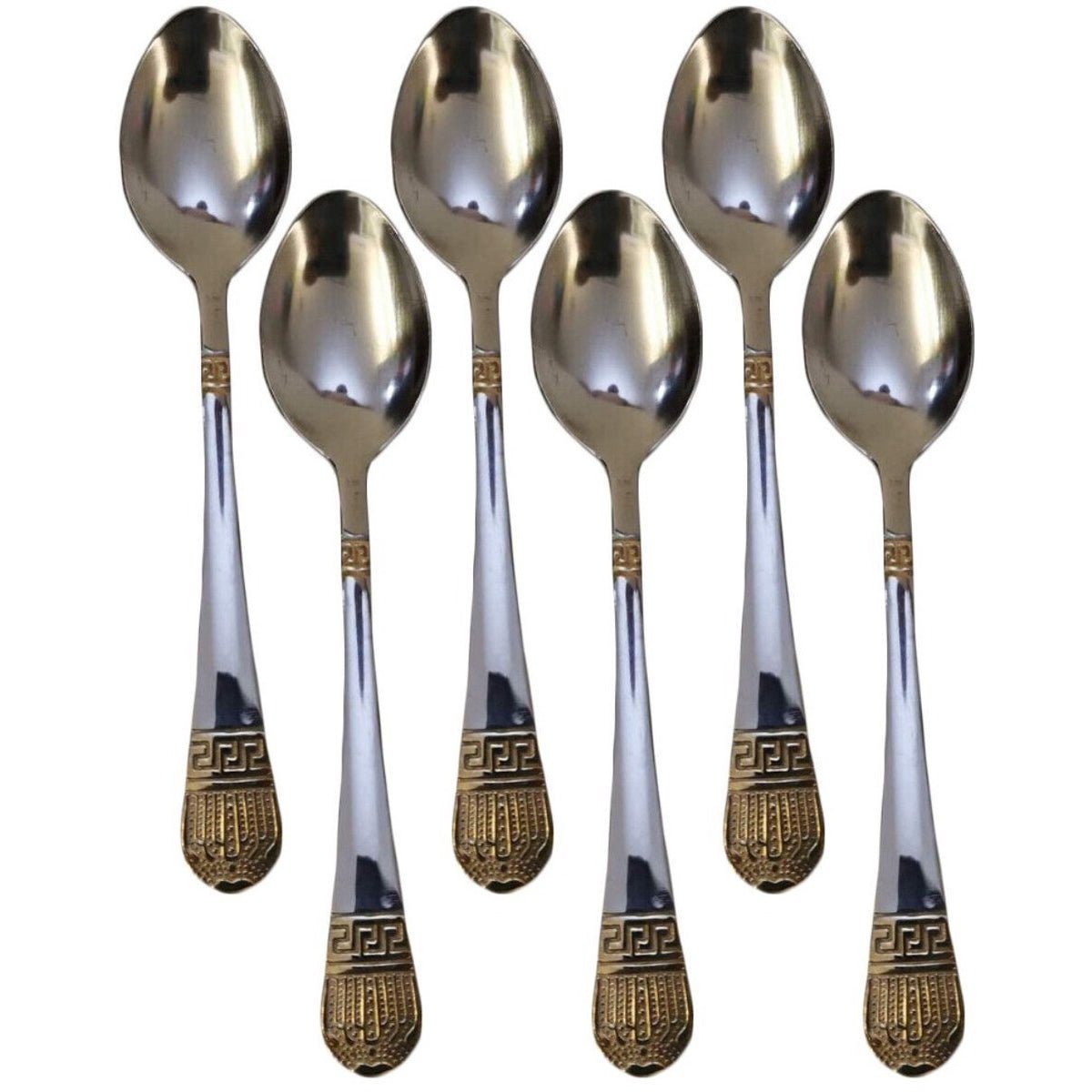 Kadirelli Theelepel - Set van 12 - RVS Theelepels - 12cm - Zilver / Goud - TEKZEN