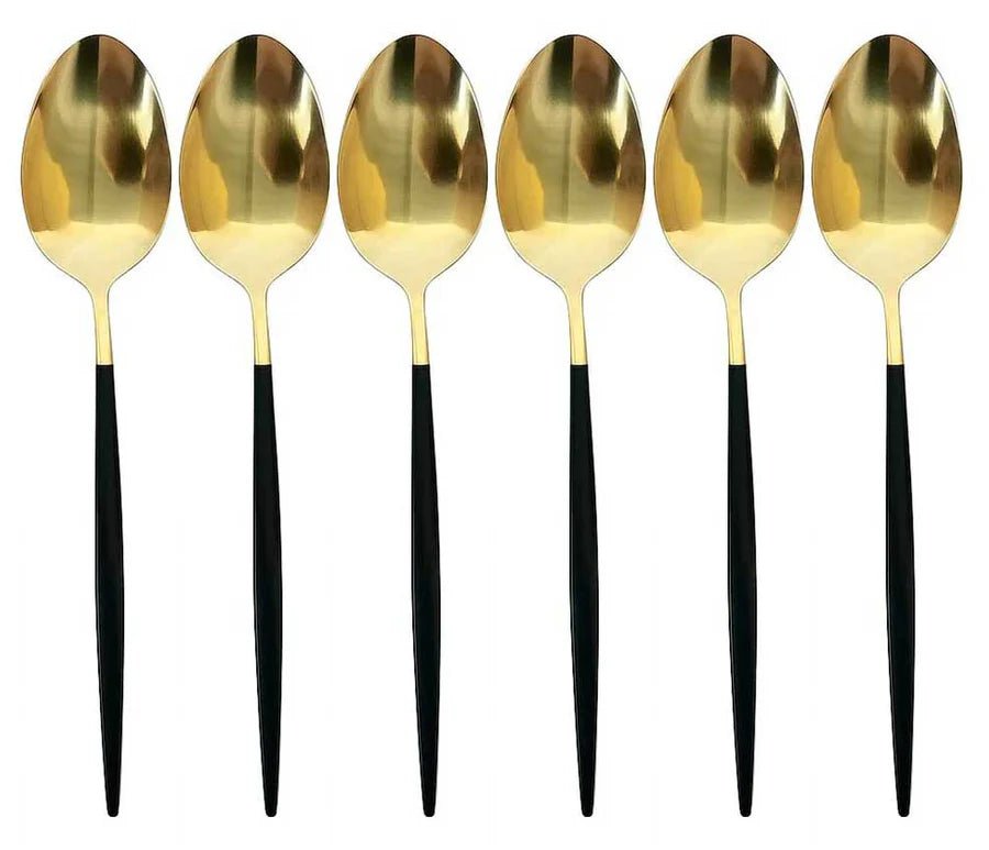 Kadirelli Theelepels - 12 - delig - Goud/Zwart - Theelepel - TEKZEN