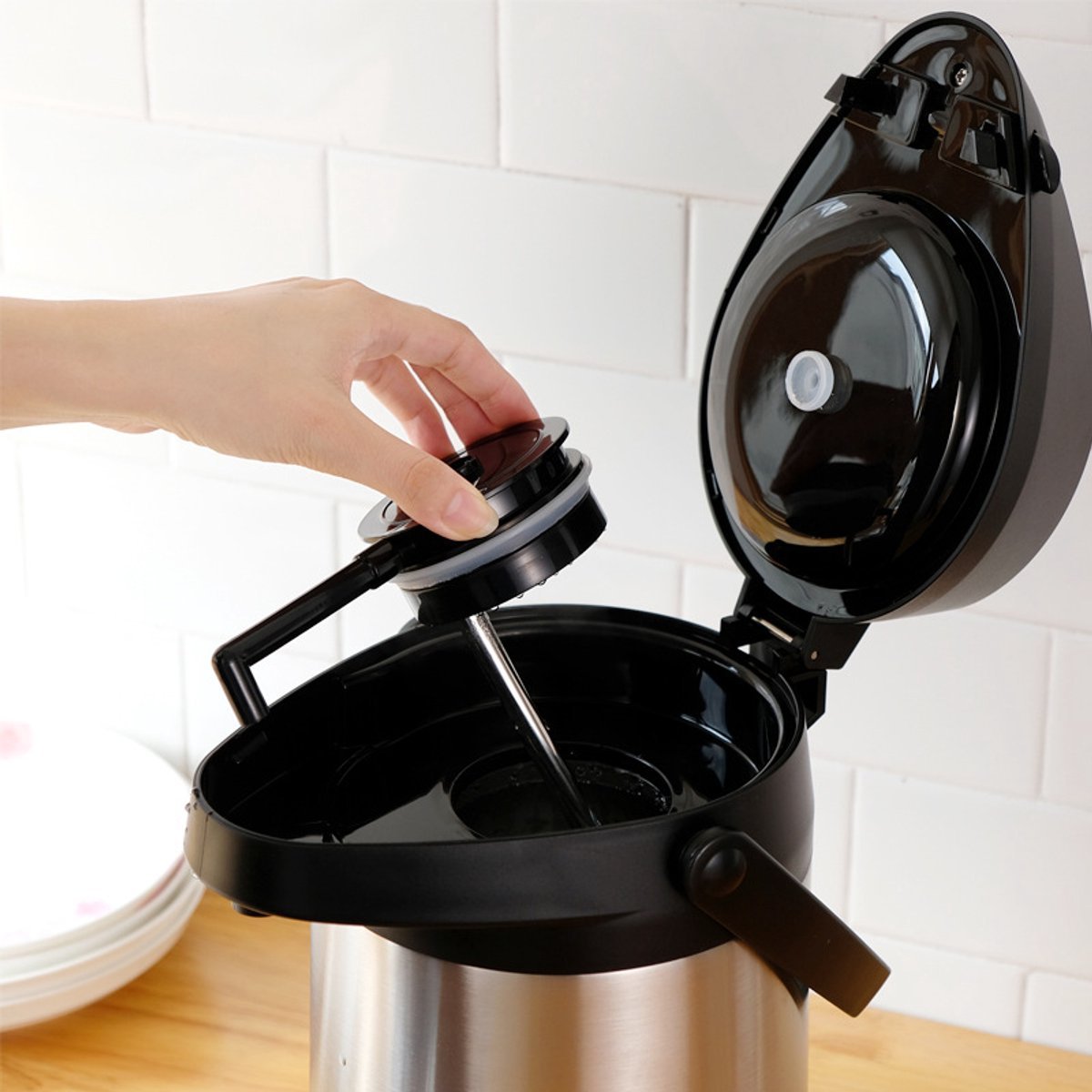 Kadirelli Thermoskan met Pomp - 4 Liter - Thermosfles - TEKZEN