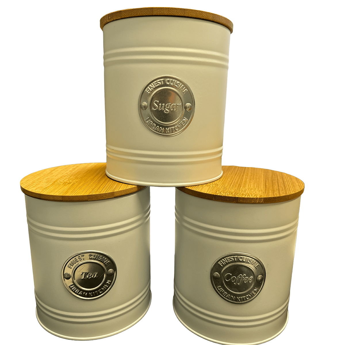 Kadirelli Voorraadbussen met Bamboe deksel - Koffie, Thee en Suiker - TEKZEN