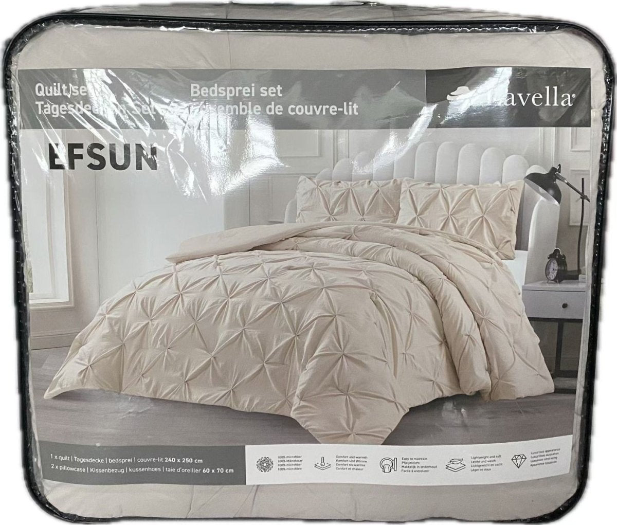 Lavella Efsun Bedsprei Set 3 - delig - Beige - 250x240cm - TEKZEN
