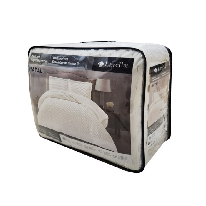 Lavella Hayal Bedsprei Set, 3-delig, Wit, 260x240 cm – foto 3