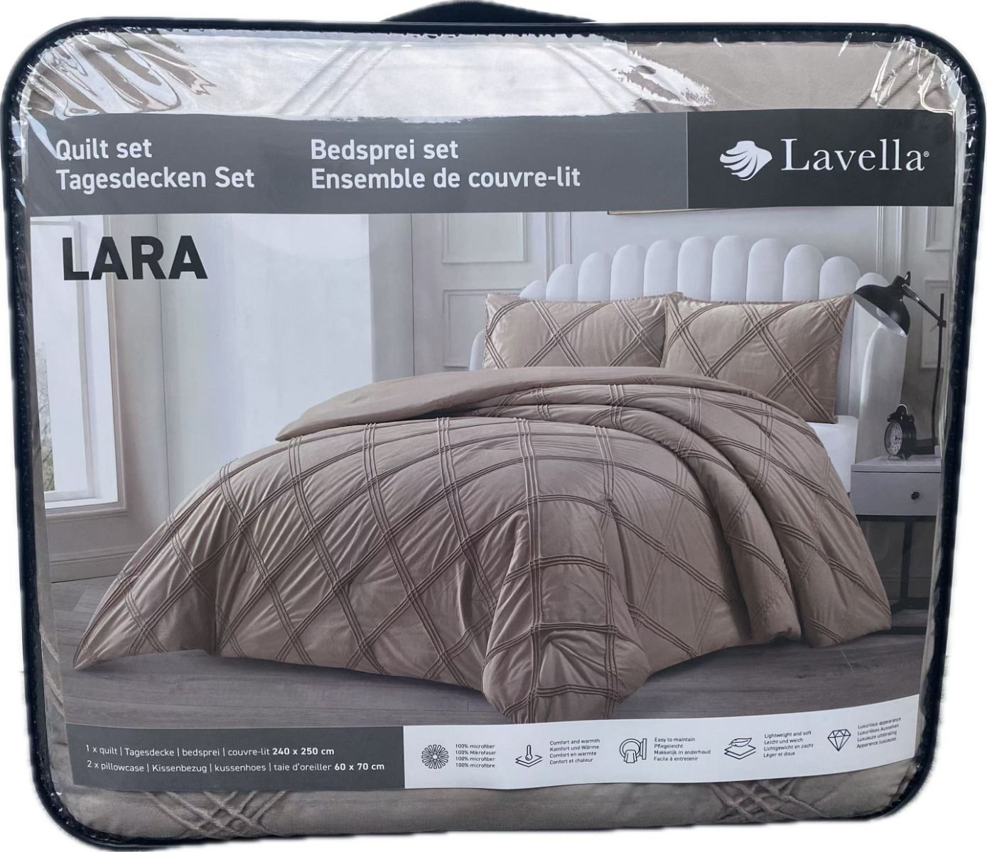 Lavella Lara Bedsprei Set 3-delig - Bruin - 250x240cm