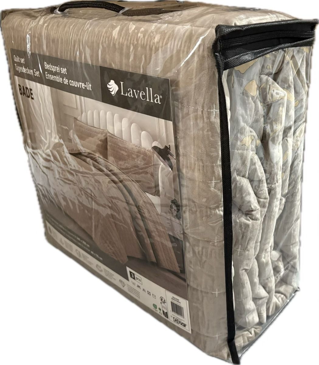 Lavella Bade Bedsprei Set 3-delig - Bruin - 250x240cm