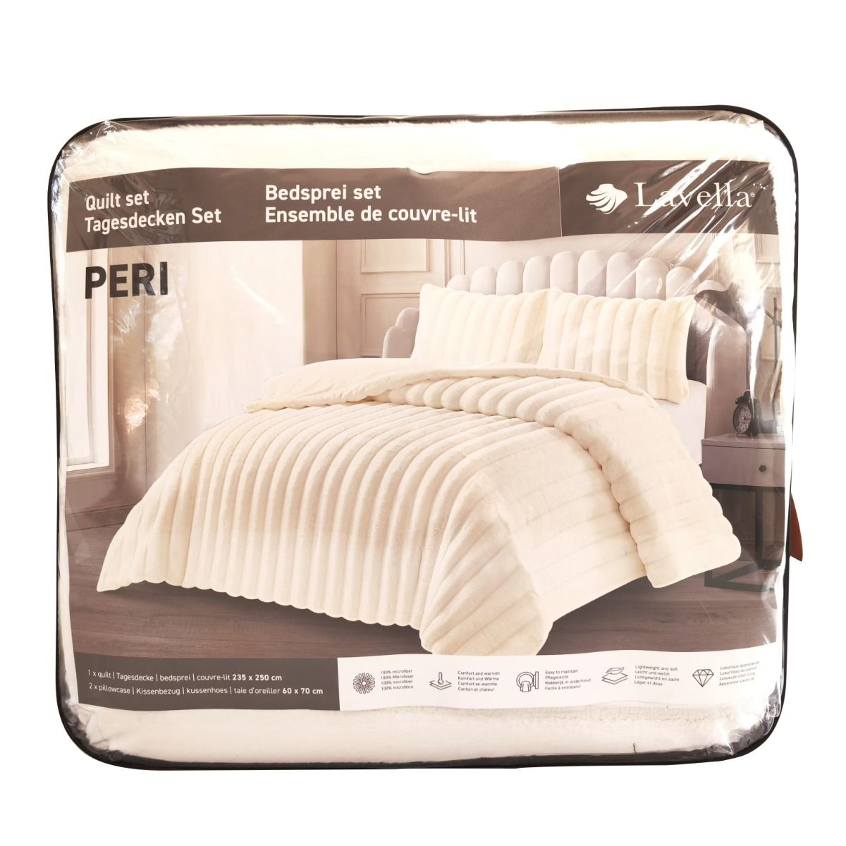 Lavella Peri Bedsprei Set 3-delig - Crème - 250x235cm