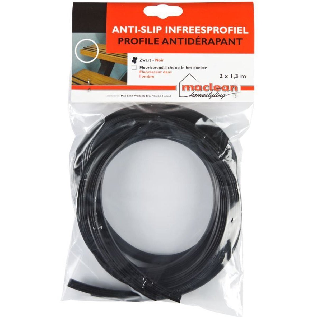 MacLean Antislip Infreesprofiel Zwart – 2x1.3m | Veiligheid en Grip voor Trappen & Vloeren - TEKZEN