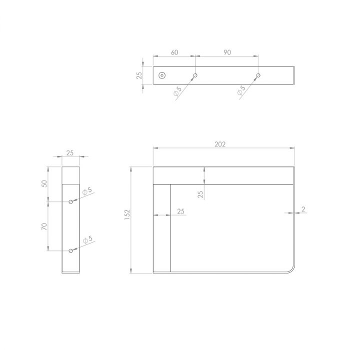 Maclean Plankdrager Rechthoek - 2 stuks - 152 x 202mm - Hout / Metaal - Zwart - Plankdragers - TEKZEN
