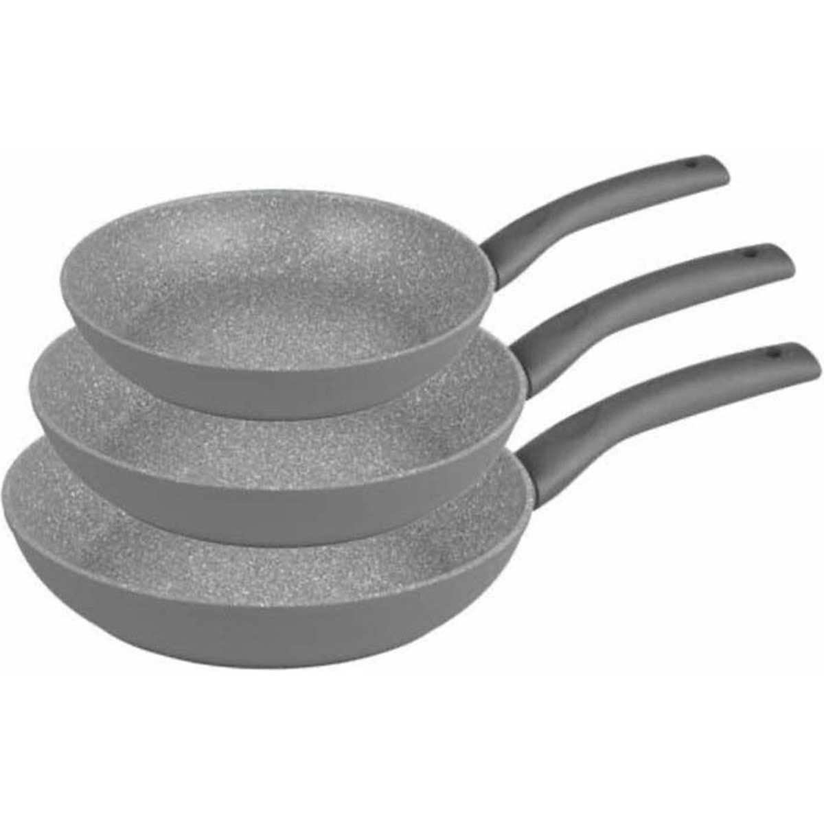 Michelino Koekenpannenset - 3 - delig - Grijs - Koekenpan 20, 24,28cm - Inductie - TEKZEN