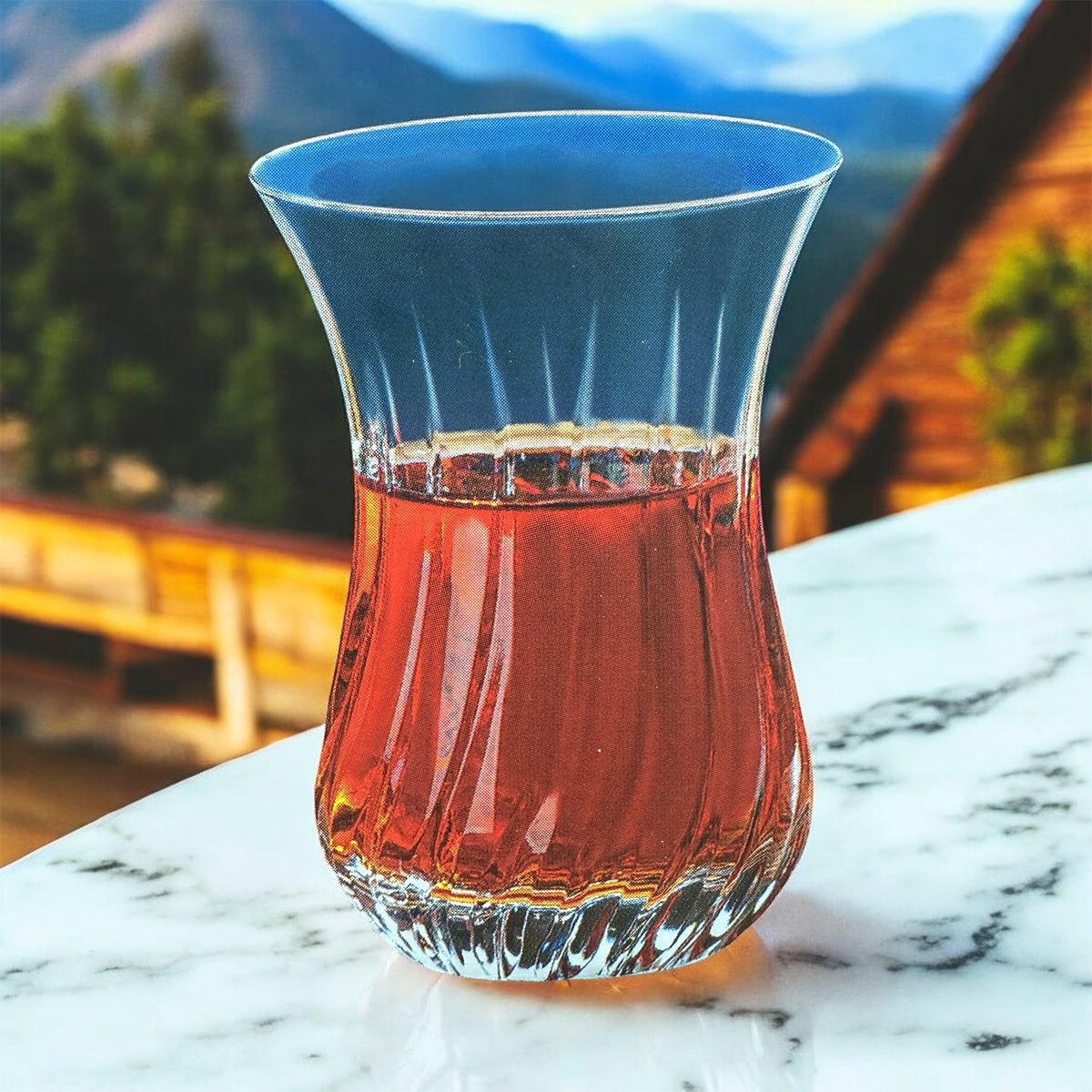 MONOO Diamonds - Turkse Theeglazen - Set van 6 - 155ml - Çay Bardağı - TEKZEN